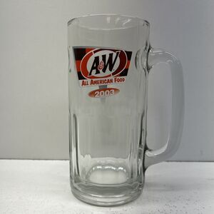 Vintage A&W Root Beer Mug Heavy Thick Glass All American Food 7" Tall